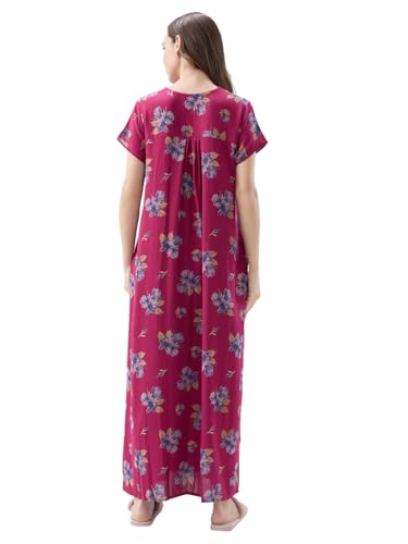 Image of AV2 Women Printed Alpine Nightwear Nighty Maxi - 7285