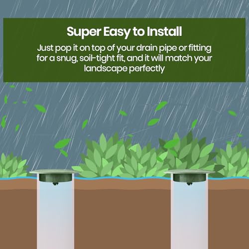 Calvana (2 Pack) Pop-Up Drain Emitter, Cap Replacement for 420C Pop-Up Drainage Emitter, Fits 3" & 4" Sewer/Drain Pipes Compatible with Catch Basins, Channel Drains and Drainage Systems, Green by Calvana - Image 6