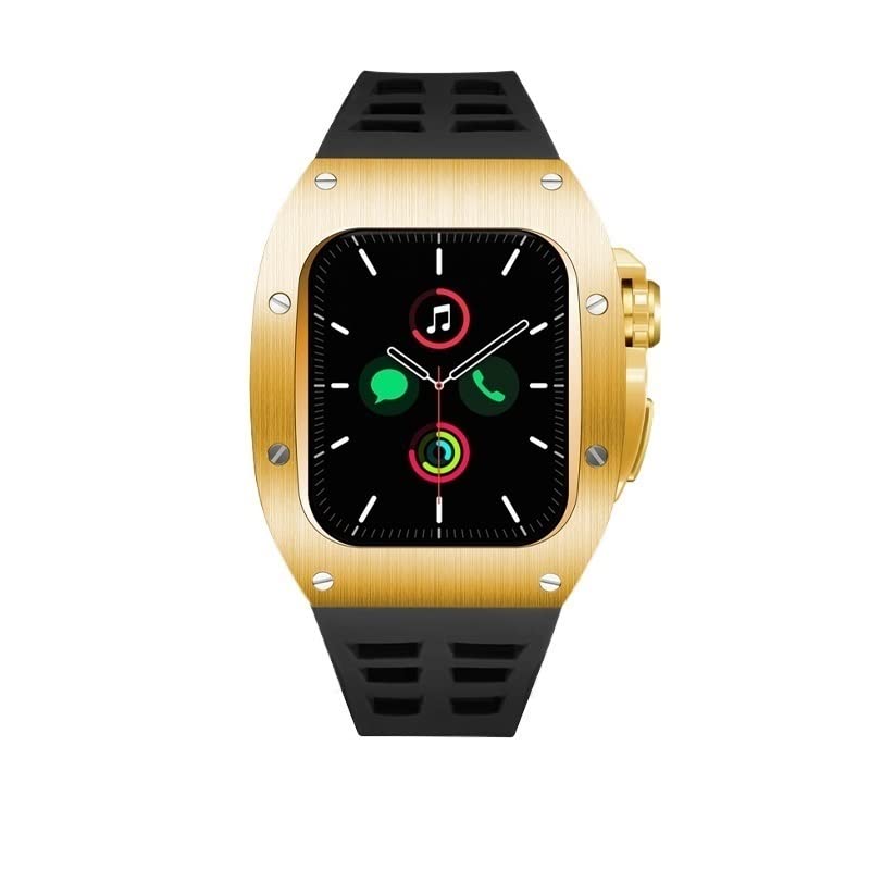 Kit de modification Apple Watch 8 boîtier acier et bracelet sport chic agate