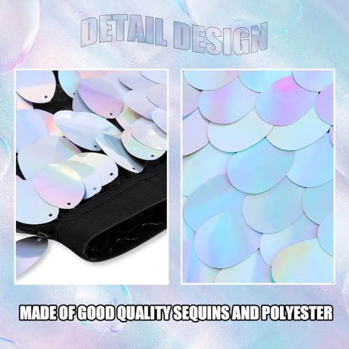 Image of Sequins Leg Warmer Sparkly Fringe Leg Warmers Elastic Fish Scale Leg Sock Party Boot Covers Cosplay Rave Outfit for Women and Girls
