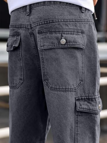 Image of TAGAS Men Relaxed FIT Denim Jeans | Cargo Denim Jeans | Multi Pocket Jeans Pant for Men | Men Loose Fit Denim Jeans |