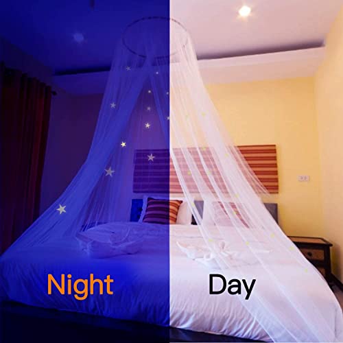 Sublaga Mosquito Net For Bed, Large White Bed Canopy For Girls, Hanging Bed Net, Easy Installation Ideal For Bedroom Decorative, Travel With Storage Bag (Star) #TOP7