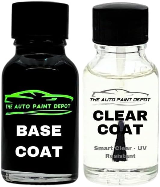 AUTO PAINT DEPOT Basecoat & Clearcoat Touch Up Paint in Bottle with Brushes 0.5 OZ KIT - Compatible With 2021 BMW (C3E) Bernina Gray - MADE IN THE USA