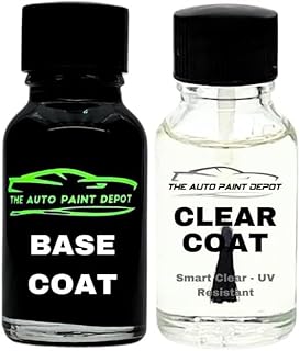 AUTO PAINT DEPOT Basecoat & Clearcoat Touch Up Paint in Bottle with Brush in Lid 1.0 OZ KIT - Compatible With 1956 Dodge Air Force Chrome Yellow - MADE IN THE USA