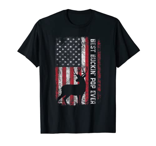 USA Flag Best Buckin Pop Ever Deer Hunting Fathers Day Men T-Shirt