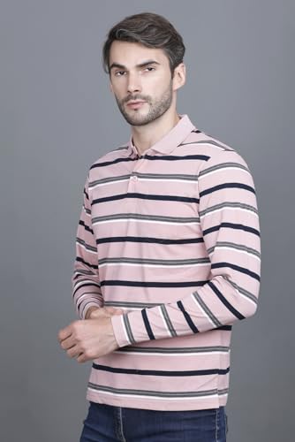 Image of GODFREY Full Sleeve Polo T Shirt for Man Cotton with Pocket and Collar - Regular Fit Tshirt