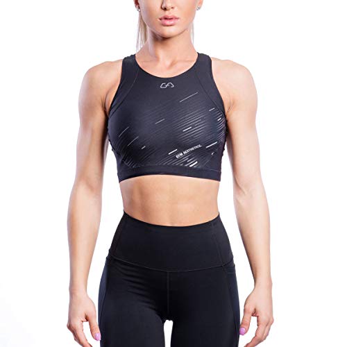 GYM AESTHETICS Aktiv Sport BH Damen rückenfrei Gepolstert Gekreuzt Rücken Schnelltrocknend Starker Halt Vorderverschluss Ohne Bügel Gepolstert Yoga Bustier Für Gym, Fitness und andere Sport Cover