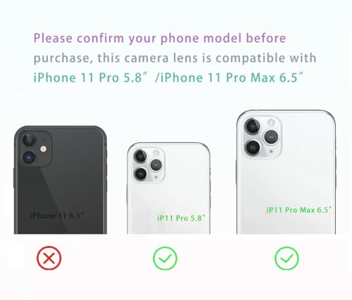 Image of 2 Packs Rear Camera Lens Glass Replacement for iPhone 11 Pro /iPhone 11 Pro Max Camera Glass Lens Replacement with Repair Tools Kit