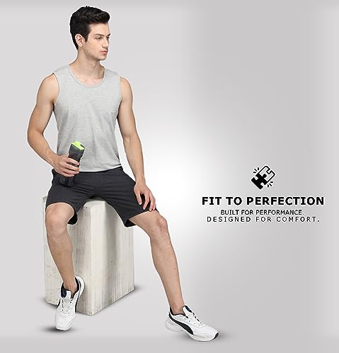 Image of Sleepynuts Regular Fit Terry Cotton Plain Shorts for Men