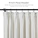 TWOPAGES 52 W x 108 L inch Pinch Pleated Light Filtering Curtain Linen Textured Unlined Drapes for Living Room Bedroom Indoor Window and Door,(1 Panel),Ivory White