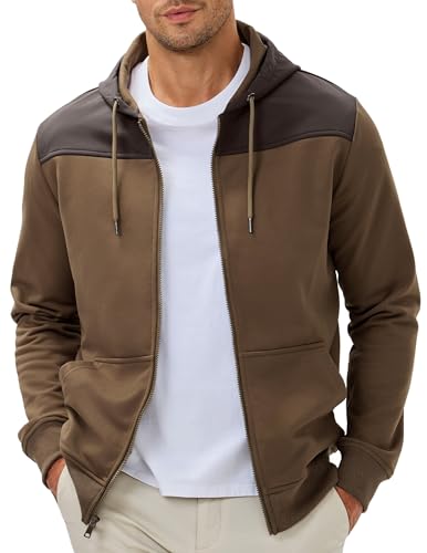 JMIERR Men's Casual Full Zip Up Hoodie 2025 Drawstring Hiking Fall Windproof Jacket with Pockets...