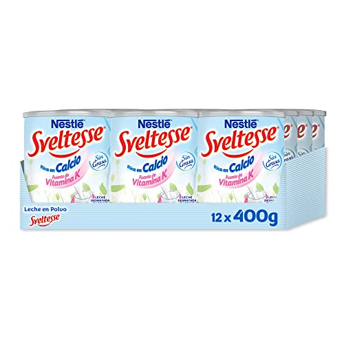 Sveltesse Leche desnatada en polvo - Paquete de 12 x 400 gr...