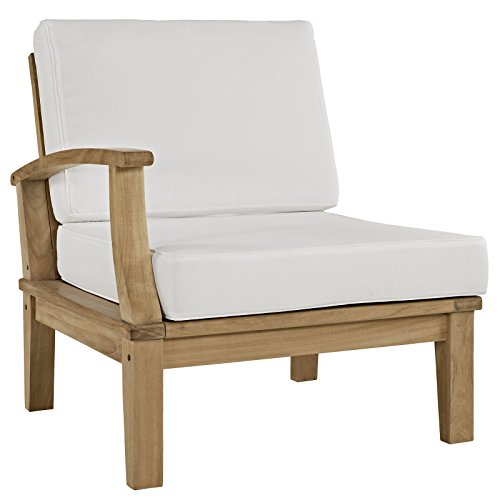 Modway Marina Premium Grade A Teak Wood 4-Piece Outdoor Patio Furniture Set In Natural White #TOP4