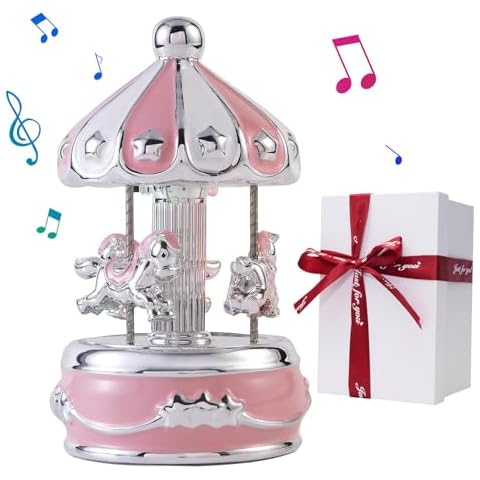 LMMIUU Color-Changing Carousel Music Box Cover