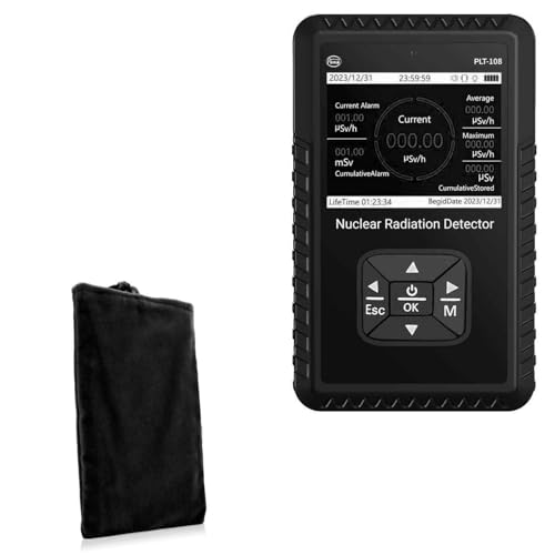BoxWave Case Compatible with Sooguard Geiger Counter Radiation Detector - Velvet Pouch, Soft Velour Fabric Bag Sleeve with Drawstring - Jet Black