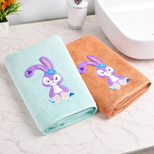 Image of Microfiber Kids Bath Towels | Quick Dry Super Absorbent | Super Soft Bath Towel for Babies Toddler-Baby Towel for Boys and Girls (Brown & Green, 2 Bath Towel)