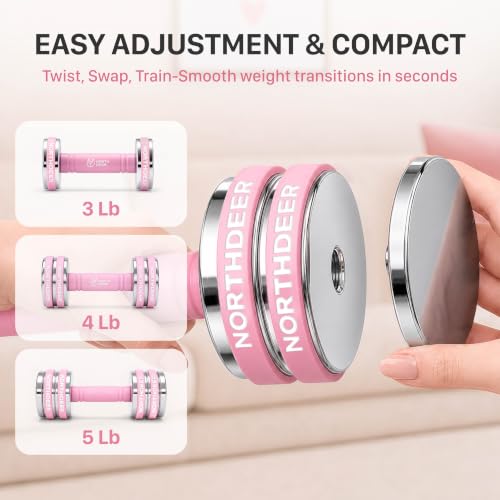 Image of Northdeer Steel Dumbbells Ultracompact & Adjustable Chrome Dumbbell with Foam Handles 5lb 10lb 15lb 20lb 30lb 50lb Home Gym Workout (Choice of Size)