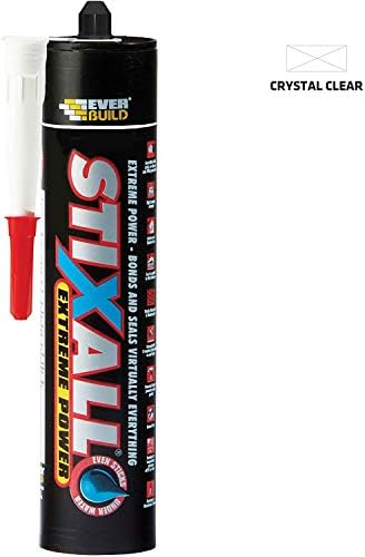 SIKA 3 x Stixall Extreme Power - Building Adhesive and Sealant Hybrid, Crystal Clear, 290 ml