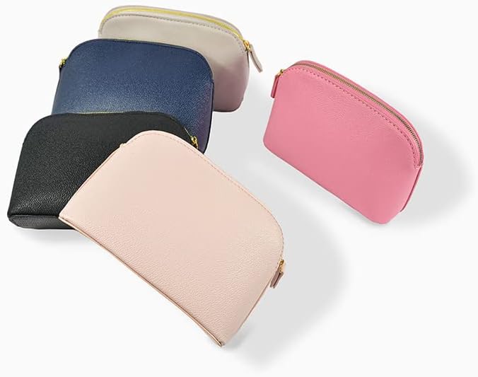 Makeup Organizer for Women, Travel Cosmetic Storage Bag with Zipper Pu Leather Pouch for Purse (Navy Blue) - Image 6