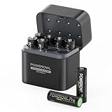 POWEROWL Rechargeable Lithium AA Batteries 8 Pack with Charger, 1.5V Constant Voltage 3600mWh Double A Battery with Lithium/NiMH Charger Storage Box for Camera/Game Controller
