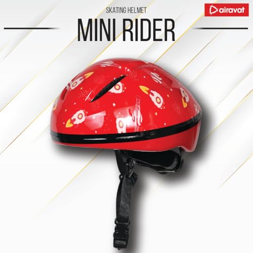 Image of Airavat 7511 Mini Rider Kids Cycling & Skating Helmet, Aerodynamic Shape, Size Adjustable with Quick Release Buckle (Red)
