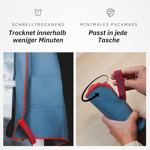 NORDKAMM® Oeko TEX Mikrofaser Handtuch Set oder Mikrofaser Handtuch groß, Microfaser Handtücher schnelltrocknend, Microfaser Badetuch groß, Reisehandtuch oder Sporthandtuch