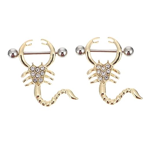 EXCEART 2St Bröstvårtorngar Piercing Smycken Rostfritt Stål Papilla Ring Nipple Stimulator Leksaker För Kvinnor Flickor