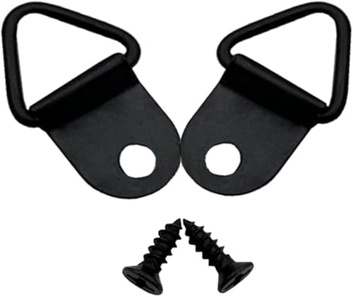 50 Pack Metal Triangle Hangers, D Rings Picture Hanging Hooks with Screws, Single Hole D-Ring Hook for Clock Paintings Artwork Photo Frames - Black