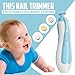 Bebe PRODUCTS Electric Baby Nail Trimmer File - Baby Nail Trimmer, Children, and Adults Toenails and Fingernails - LED Light Infant Nail Trimmer with 6 Replacement Heads and Storage Case - (Blue)