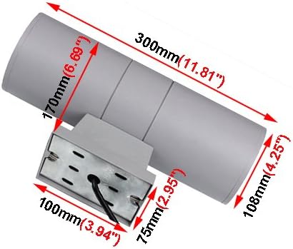 10W 4-Inch LED COB Wall Sconces Exterior Up/Down Light Gray fin...