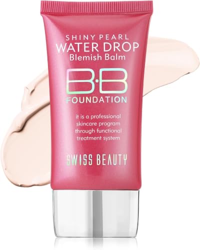 Swiss Beauty Matte Shiny Pearl Water Drop Blemish Long Lasting Balm BB Lightweight, Liquid Foundation, Face Makeup, Shade-01, 40ml