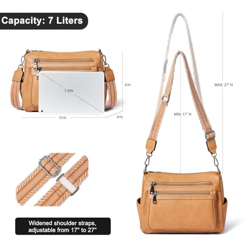 Image of Bluome Crossbody Purses for Women, Medium Large Faux Leather Crossbody Bags Lightweight Sling Bag Shoulder Handbags