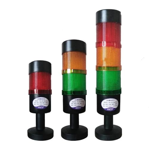 Black Shell Led Multi-Layers Stack Warning Light Dia70mm 12V/24V/110V/220V Safety Warning Buzzer Light for Industrial Machines(4 Stack No Buzzer,24V)