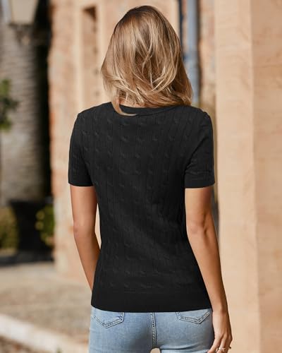 Image of Arach&Cloz Women's Wool Blend Spring Summer Lightweight Business Casual Sweater Tops 2026