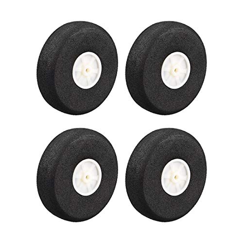 uxcell RC Airplane Wheels - 4PCS RC Airplane Aircraft Sponge Wheels 2.5 Inch x 0.12 Inch