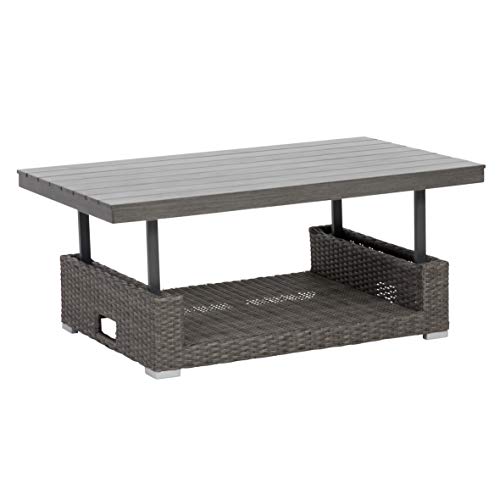 greemotion Rattan-Lounge Bahia Marvao, 2er Garten-Sofa inkl. Tisch & Hocker, Daybed für indoor & outdoor, Grau