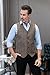 SevenBoy Mens Vintage Suit Vest Plaid Tweed Regular Fit Waistcoat Polka Dot(Brown S)