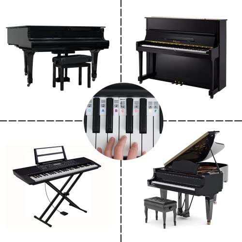 Wqr Piano Keyboard Note Guides - Removable Piano Keyboard Note Labels 88/61/54/49/37 Keys For Beginners, No Need Stickers, Reusable & Portable, Comes With Box(Colorful) #TOP5