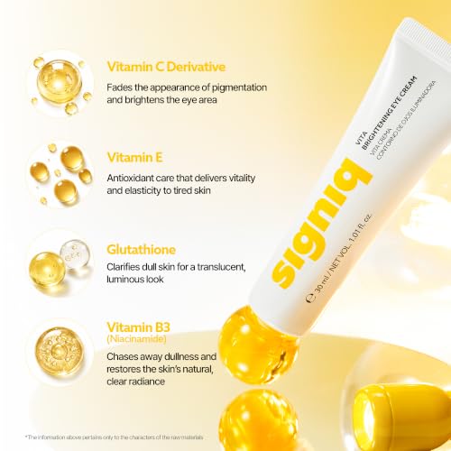 signiq VITA Brightening Eye Cream | Vitamin C | Hydrating Eye Care for Radiant Looking Skin | Korean Skincare, 1.01 fl.oz. — view 2