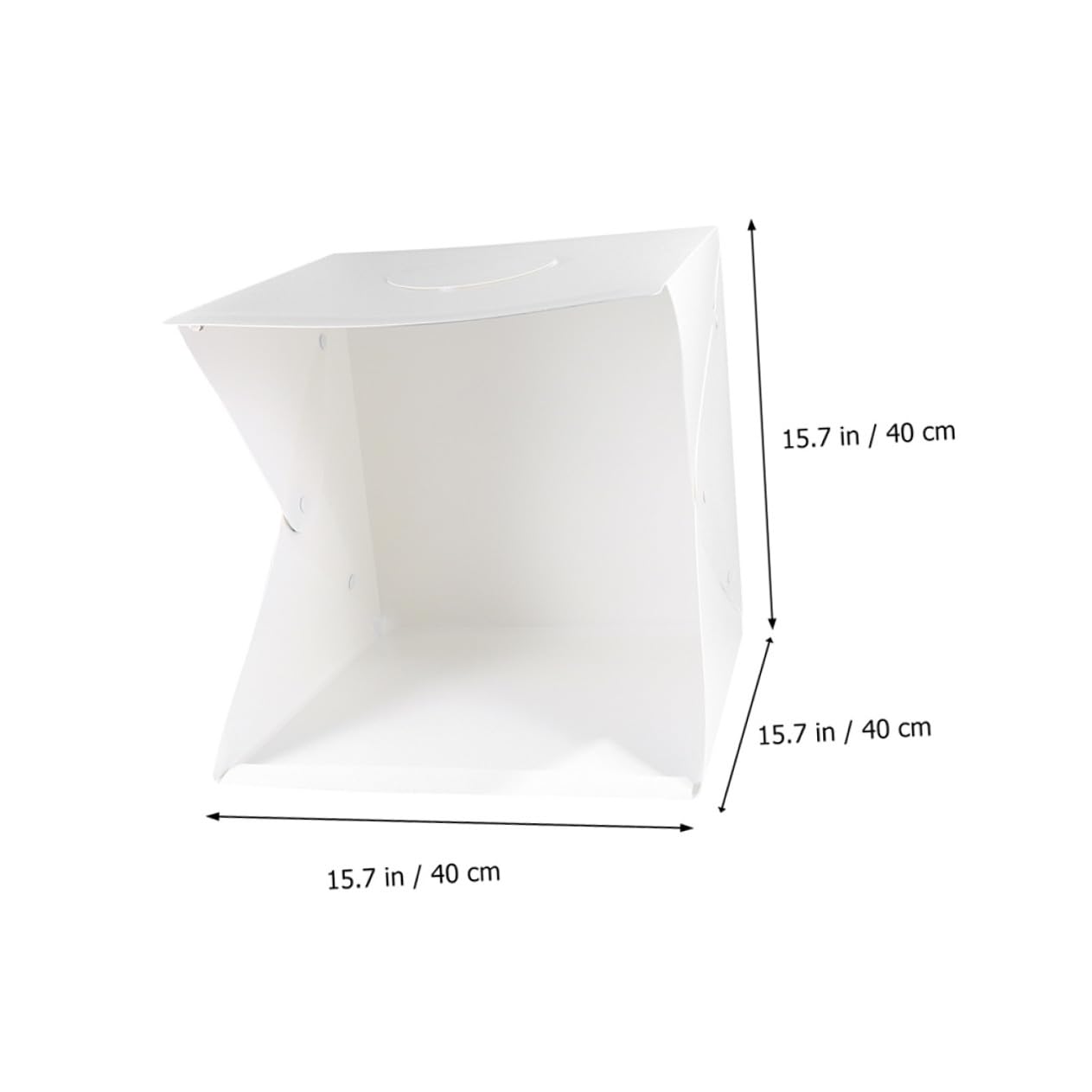Homoyoyo Mini Boîte Photo Pliable Portable Lumière LED Intégrée et Réglage Luminosité 40cm pour Fonds Photographiques et Mini Studio Photo Blanc en PVC et Polyester
