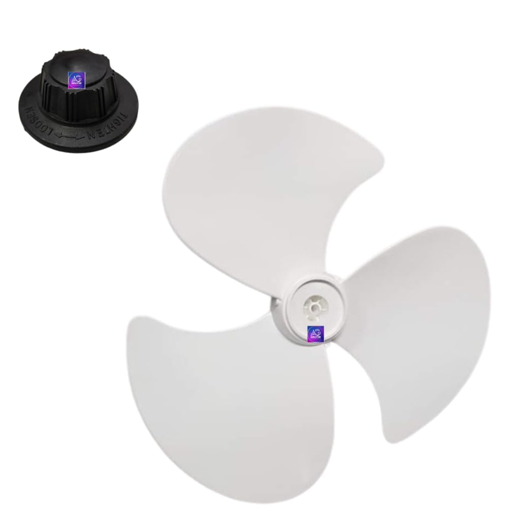 Fan Wings Blade (White) with Blade Lock Cap | 16 Inch (400mm Sweep) | 8mm Shaft Hole | Suitable for Table, Wall & Pedestal Fans | Universal Replacement Spare Part-image-20