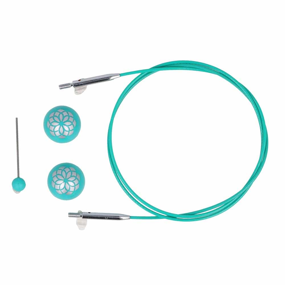 KnitPro Mindful Fixed Int. Cable for 80cm Needle - 3pcs, Blue