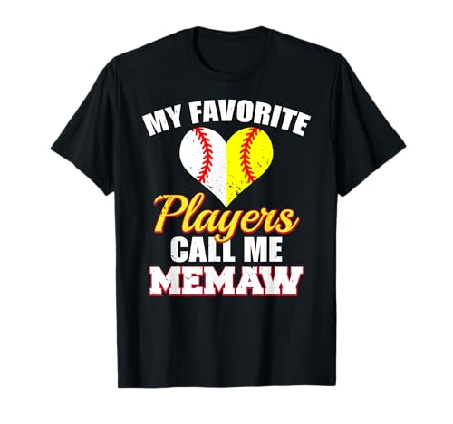 My Favorite Players Call Me Memaw Baseball Softball T-Shirt
