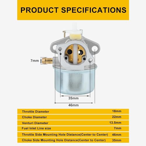 Panari 499059 Carburetor for B-riggs and S-tratton 799869 792253 5.5 6.0 6.5 HP Quantum Engine Craftsman Pressure Washer 126M02 126T02 126T05 126T07 126T12 128M02 Small Engine Parts