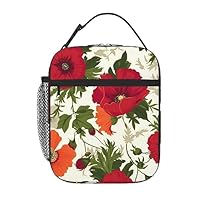 Borsa termica per il pranzo con margherite e fiori, a prova di perdite, per adulti e bambini, borsa per il pranzo per uomini e donne, lavoro e viaggi
