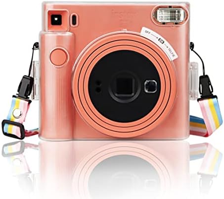 MUZIRI KINOKOO Fuji SQ1 Case Clear - Protective Case Compatible for Fuji SQ1 Square Instant Camera - with Shoulder Strap - Transparent