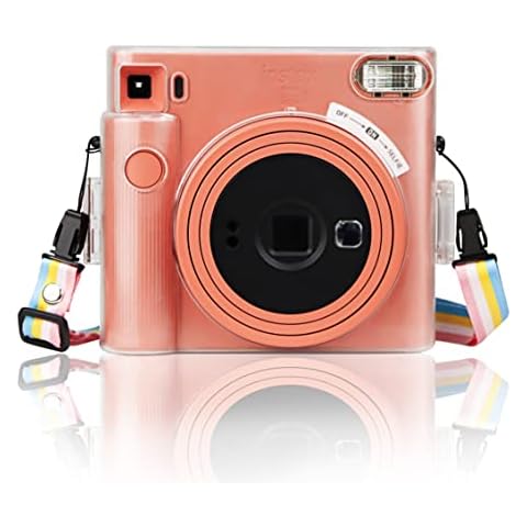 MUZIRI KINOKOO Fuji SQ1 Case Clear - Protective Case Compatible for Fuji SQ1 Square Instant Camera - with Shoulder Strap - Transparent Cover