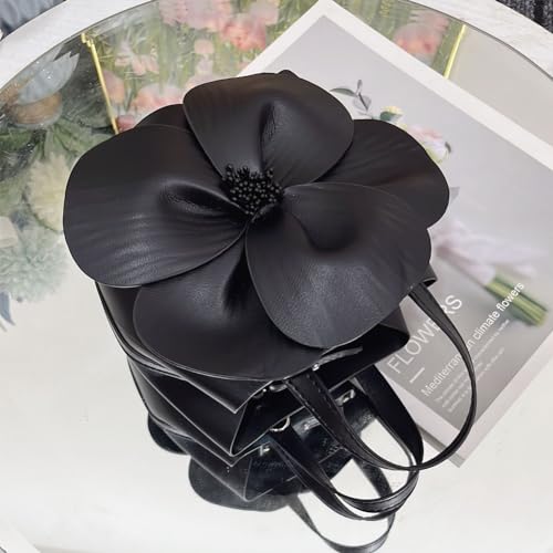 Image of Mini Flower Evening Purse Floral Clutch Purses for Women PU Leather Evening Handbag with Chain Wedding Party Prom