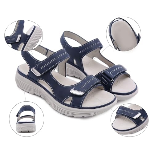 Women's Orthopedic Sport Sandals with Soft Cushion Foam Arch Support Casual Platform Shoes,Width Comfortable3