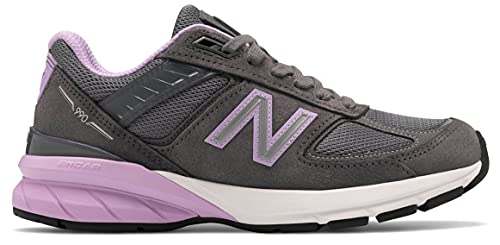 New Balance Women s W990V5 Running Shoe, Size: 9.5 Width: B Color: Lead Dark Violet Glo